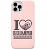 I Love Berhampur engraved pastel silicone phone cover in Blush Pink