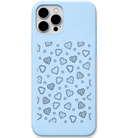 Cozy Stitched Hearts stitched heart pattern engraved pastel silicone phone cover in Sky Blue