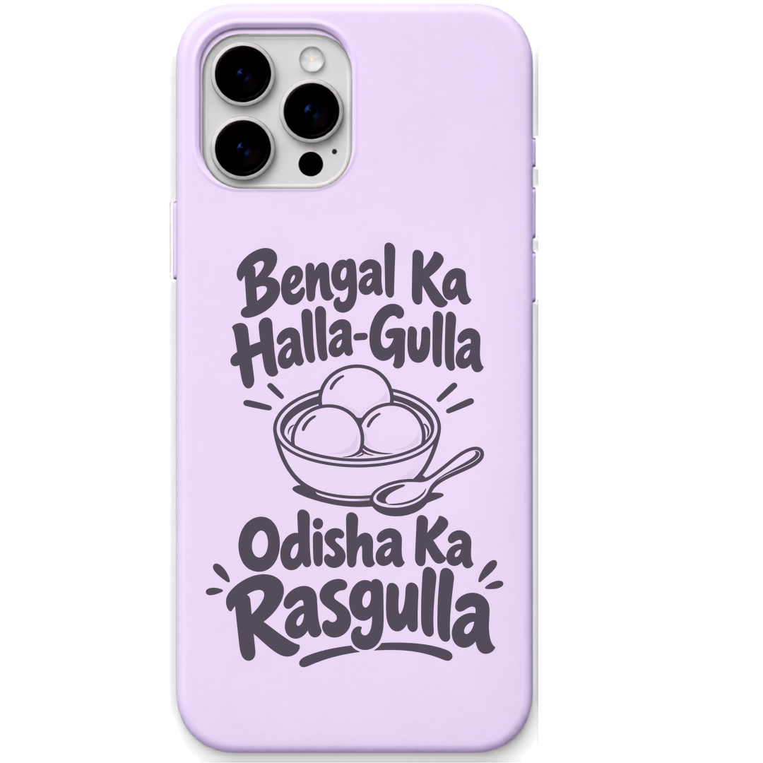Odisha Rasgulla Halla Gulla Banter engraved pastel silicone phone cover in Lavender