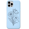 Wildflower Energy wildflower bouquet engraved pastel silicone phone cover in Sky Blue