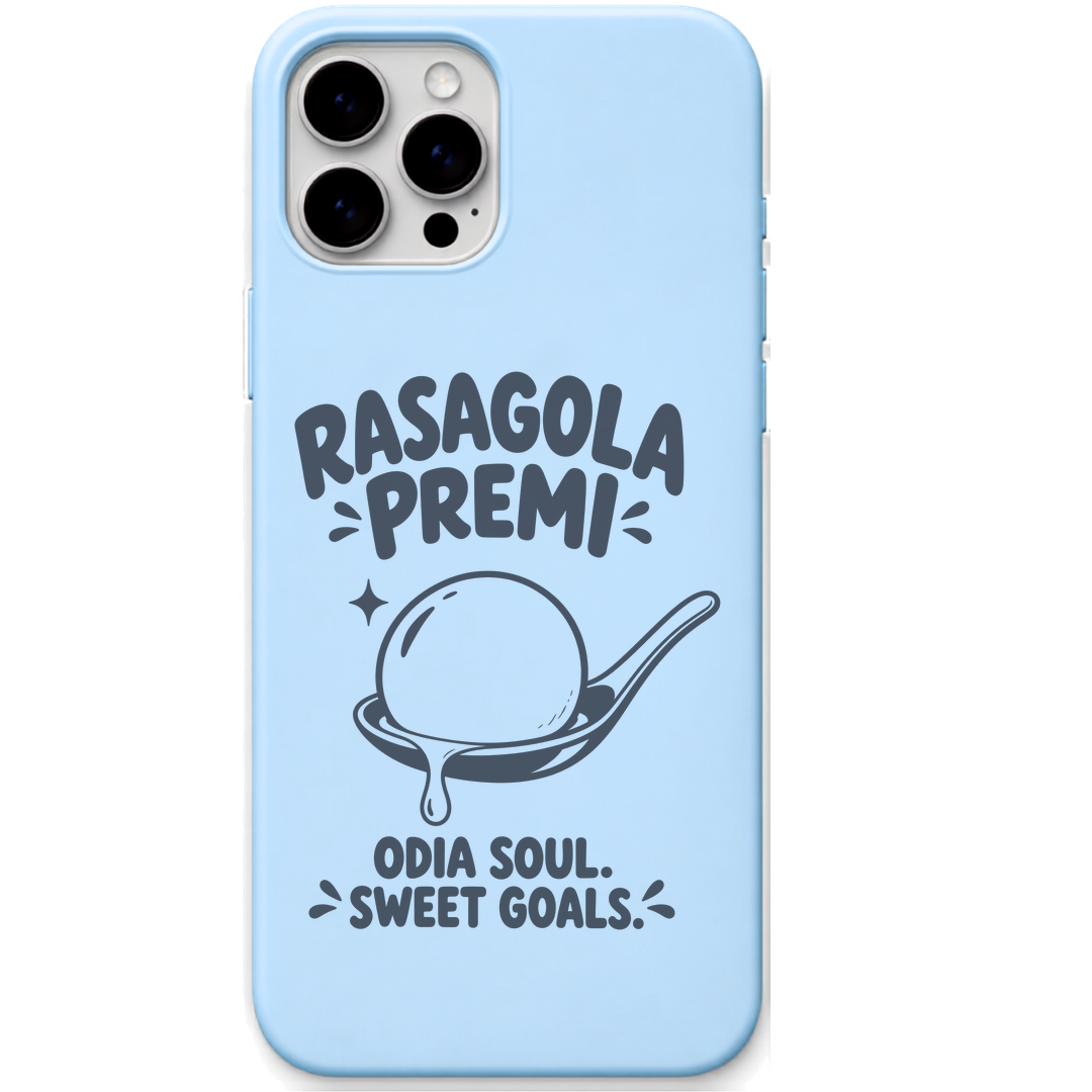 Rasagola Premi engraved pastel silicone phone cover in Sky Blue