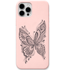 Wings Unbound ornamental butterfly engraved pastel silicone phone cover in Blush Pink