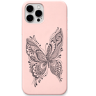 Wings Unbound ornamental butterfly engraved pastel silicone phone cover in Blush Pink