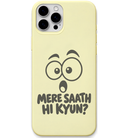 Mere Saath Hi Kyun surprised face hinglish meme engraved pastel silicone phone cover in Lemon Yellow