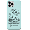Shiprocket Handle With Care engraved phone cover in Mint Green