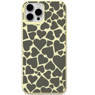 All Hearts engraved silicone phone cover in Lemon Yellow