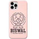 Biswal My People My Power engraved pastel silicone phone cover in Blush Pink