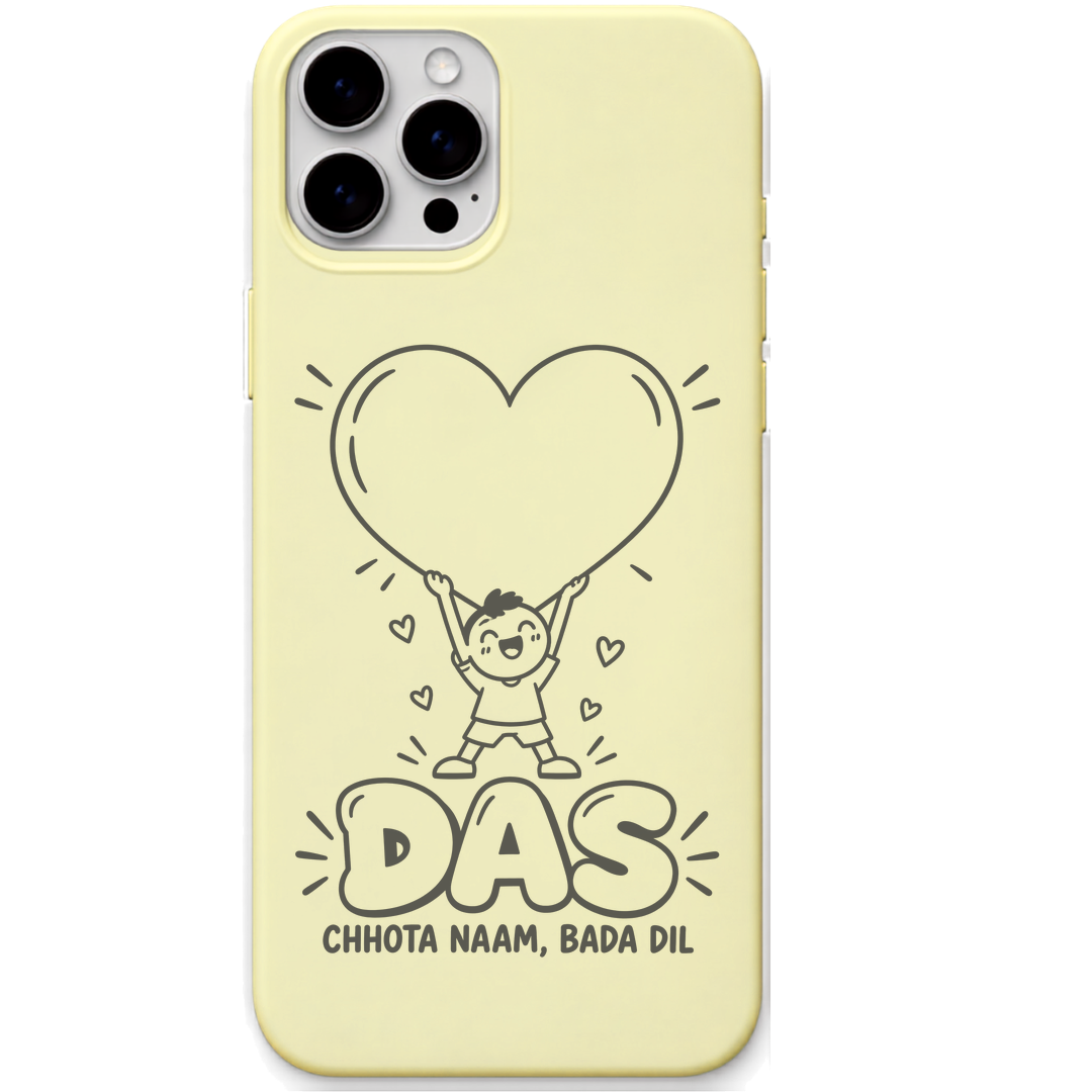 Das Bada Dil engraved pastel silicone phone cover in Lemon Yellow