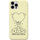 Das Bada Dil engraved pastel silicone phone cover in Lemon Yellow