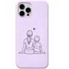 Always Beside You mother son line art engraved pastel silicone phone cover in Lavender