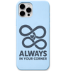Always in Your Corner heart infinity quote engraved pastel silicone phone cover in Sky Blue