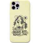 Beach Bite Repeat Puri engraved pastel silicone phone cover in Lemon Yellow