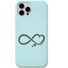 Forever Connected heart infinity engraved pastel silicone phone cover in Mint Green