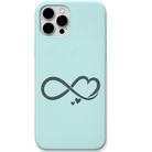 Forever Connected heart infinity engraved pastel silicone phone cover in Mint Green