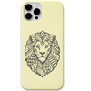 Quiet Courage Lion ornamental lion engraved pastel silicone phone cover in Lemon Yellow