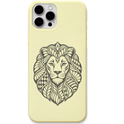 Quiet Courage Lion ornamental lion engraved pastel silicone phone cover in Lemon Yellow