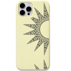 Mandala Sunburst engraved silicone phone cover in Lemon Yellow