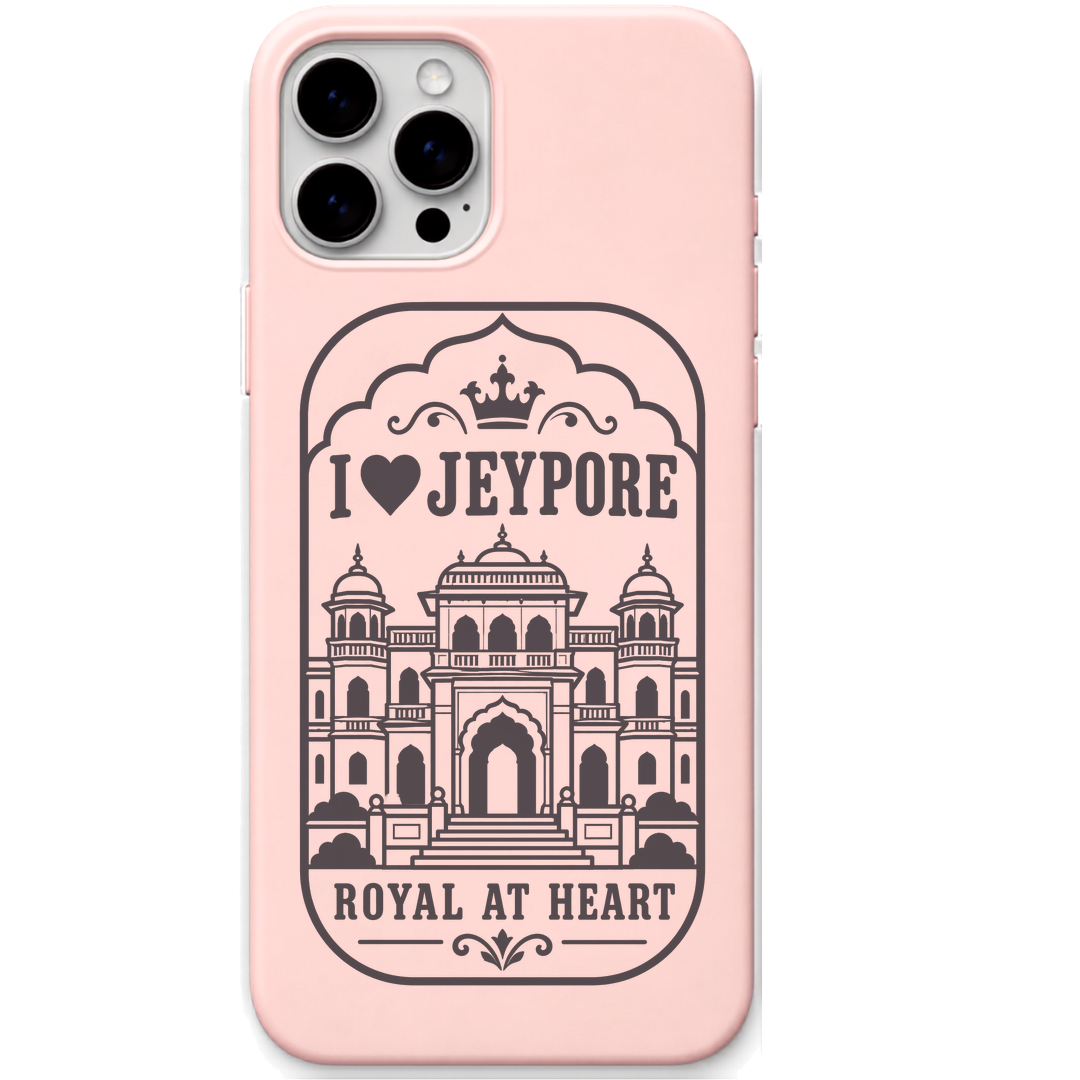 Jeypore Royal at Heart engraved pastel silicone phone cover in Blush Pink
