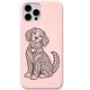 Loyal Heart Dog ornamental dog engraved pastel silicone phone cover in Blush Pink