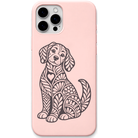 Loyal Heart Dog ornamental dog engraved pastel silicone phone cover in Blush Pink