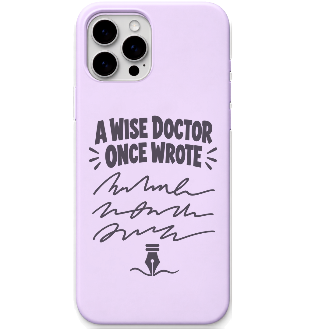 Legendary Doctor Handwriting engraved silicone phone cover in Lavender
