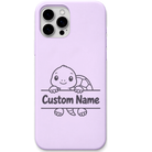 Unhurried Tortoise baby tortoise custom name engraved pastel silicone phone cover in Lavender