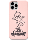 Toh Mai Naachu funny dancing meme engraved silicone phone cover in Blush Pink