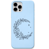 Moonlit Botanicals botanical crescent moon engraved pastel silicone phone cover in Sky Blue