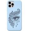 Paisley Gaze paisley eye art engraved pastel silicone phone cover in Sky Blue