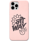 No Way Sunflower funny hindi english wordplay engraved silicone phone cover in Blush Pink