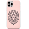 Quiet Courage Lion ornamental lion engraved pastel silicone phone cover in Blush Pink