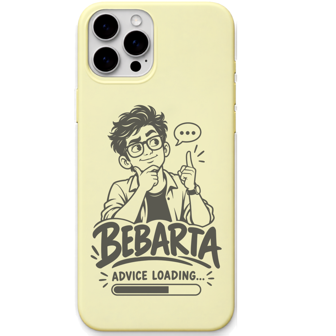 Bebarta Advice Loading engraved pastel silicone phone cover in Lemon Yellow