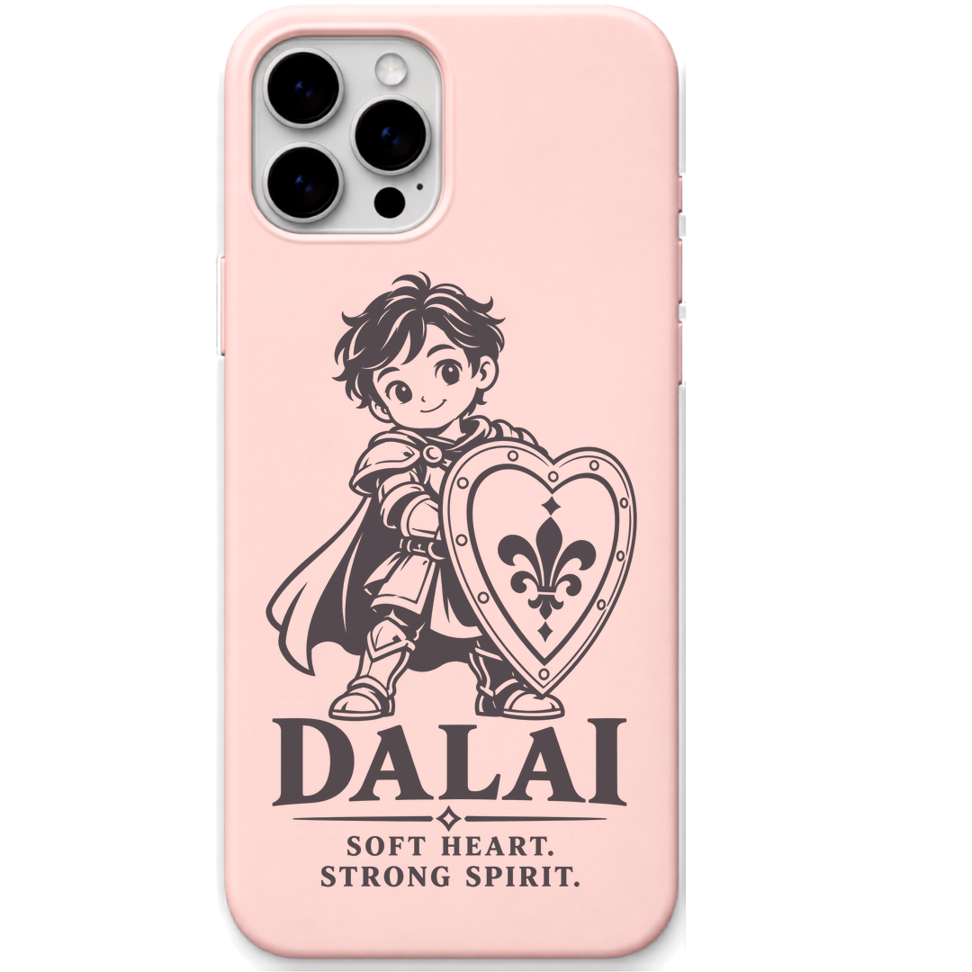 Dalai Soft Heart Strong Spirit engraved pastel silicone phone cover in Blush Pink