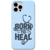 Born To Heal engraved silicone phone cover in Sky Blue