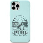 Puri Stay With Me Sunset engraved pastel silicone phone cover in Mint Green