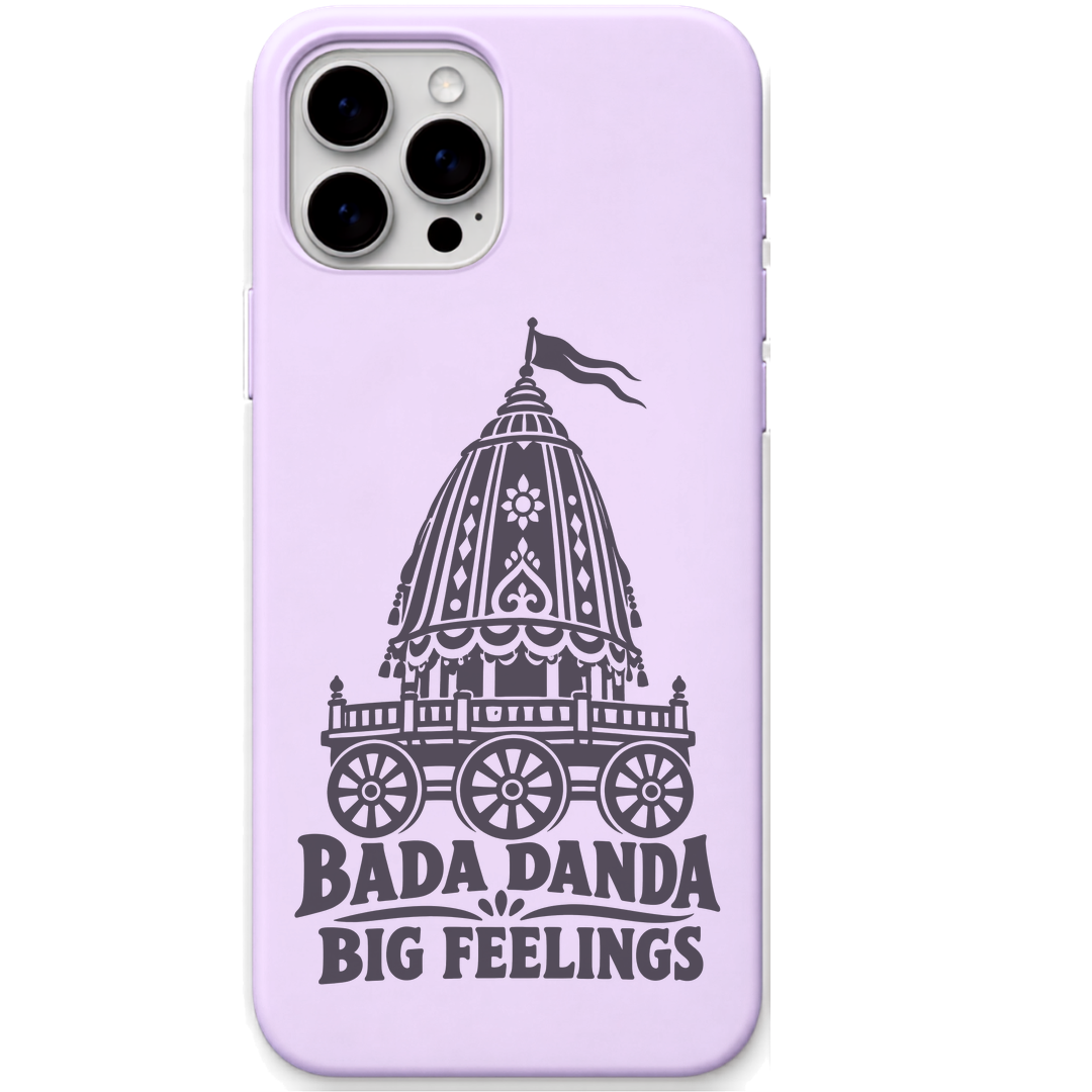 Bada Danda Big Feelings engraved pastel silicone phone cover in Lavender