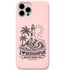 Berhampur Beach Mode On engraved pastel silicone phone cover in Blush Pink