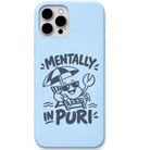 Mentally in Puri Crab Escape engraved pastel silicone phone cover in Sky Blue