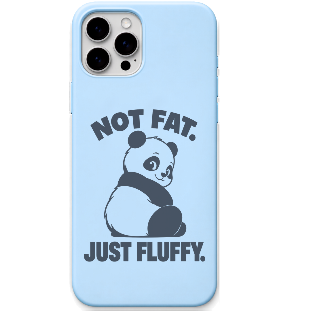 Fluffy Obviously Panda funny fluffy panda quote engraved pastel silicone phone cover in Sky Blue