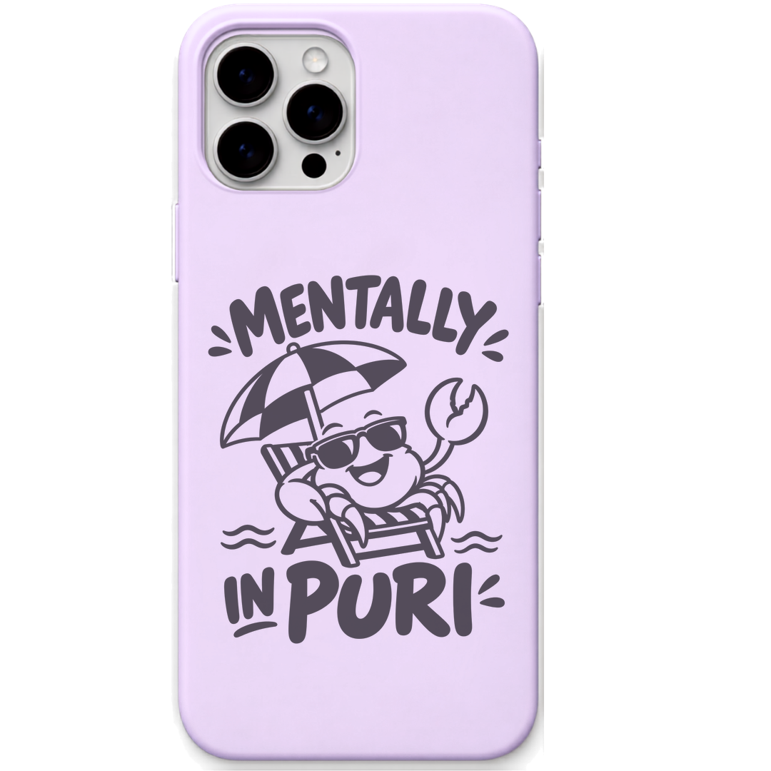 Mentally in Puri Crab Escape engraved pastel silicone phone cover in Lavender