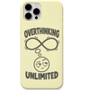 Overthinking Unlimited funny infinity quote engraved pastel silicone phone cover in Lemon Yellow