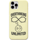 Overthinking Unlimited funny infinity quote engraved pastel silicone phone cover in Lemon Yellow