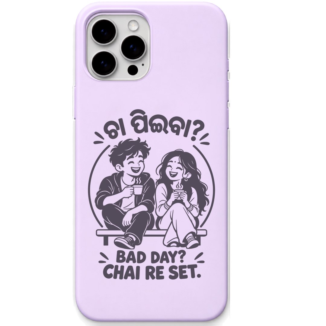 Bad Day Chai Re Set engraved pastel silicone phone cover in Lavender