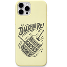 Sambalpuri Beat Dalkhai Re engraved pastel silicone phone cover in Lemon Yellow