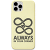 Always in Your Corner heart infinity quote engraved pastel silicone phone cover in Lemon Yellow
