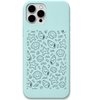 Coastal Mischief engraved pastel silicone phone cover in Mint Green