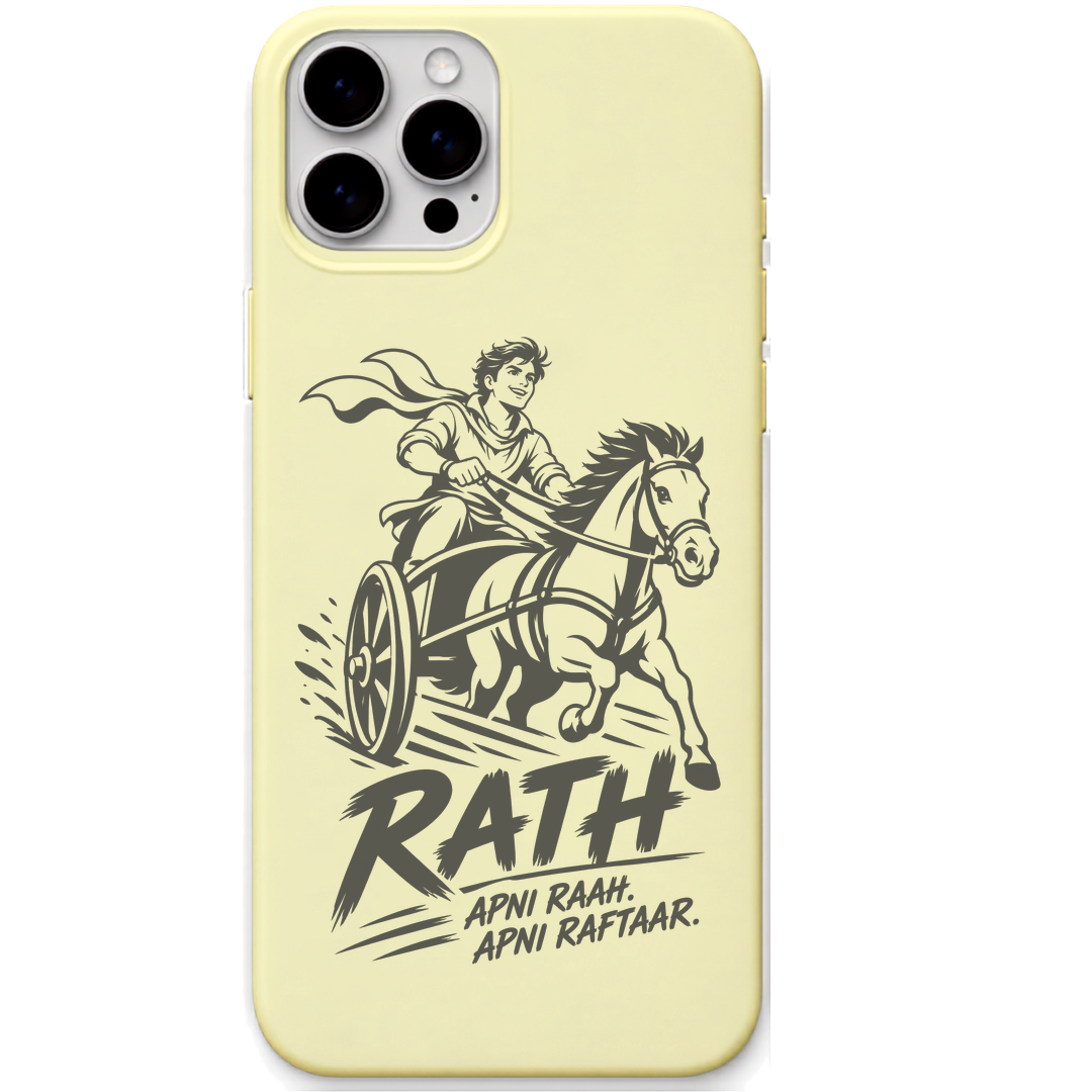 Rath Apni Raah Apni Raftaar engraved pastel silicone phone cover in Lemon Yellow