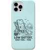 Low Battery High Tide Puri engraved pastel silicone phone cover in Mint Green