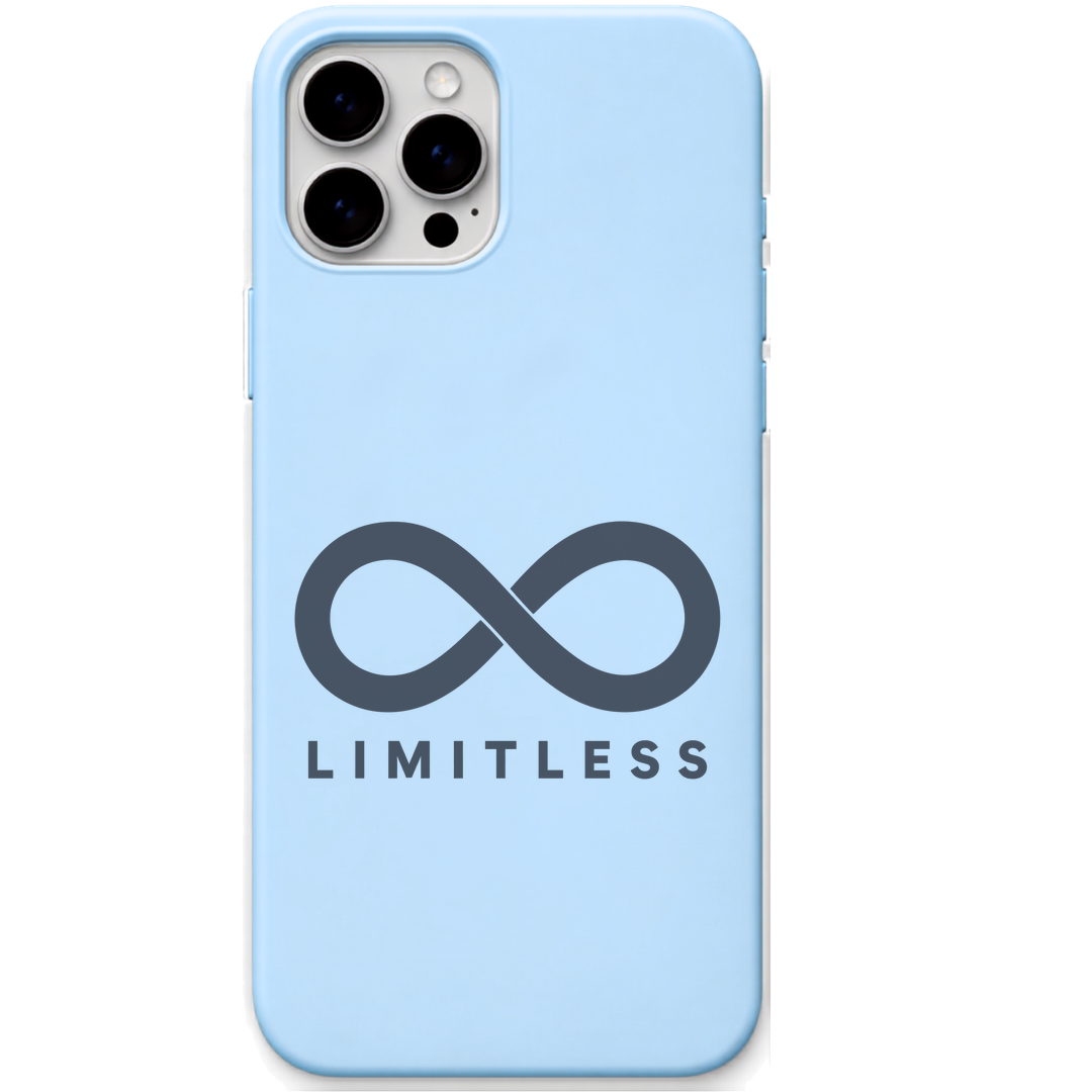 Limitless minimal infinity symbol engraved pastel silicone phone cover in Sky Blue