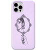 Jhumka Reflection indian mirror illustration engraved silicone phone cover in Lavender